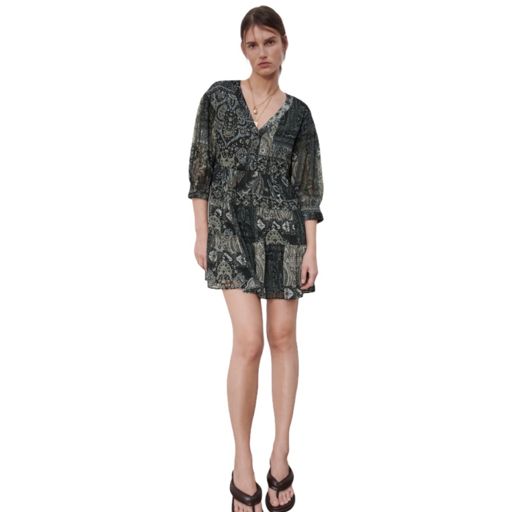 Zara Ruffled Print Mini Dress NWT 2173/421